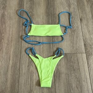 ZAFUL (S) lime green bathing suit set!